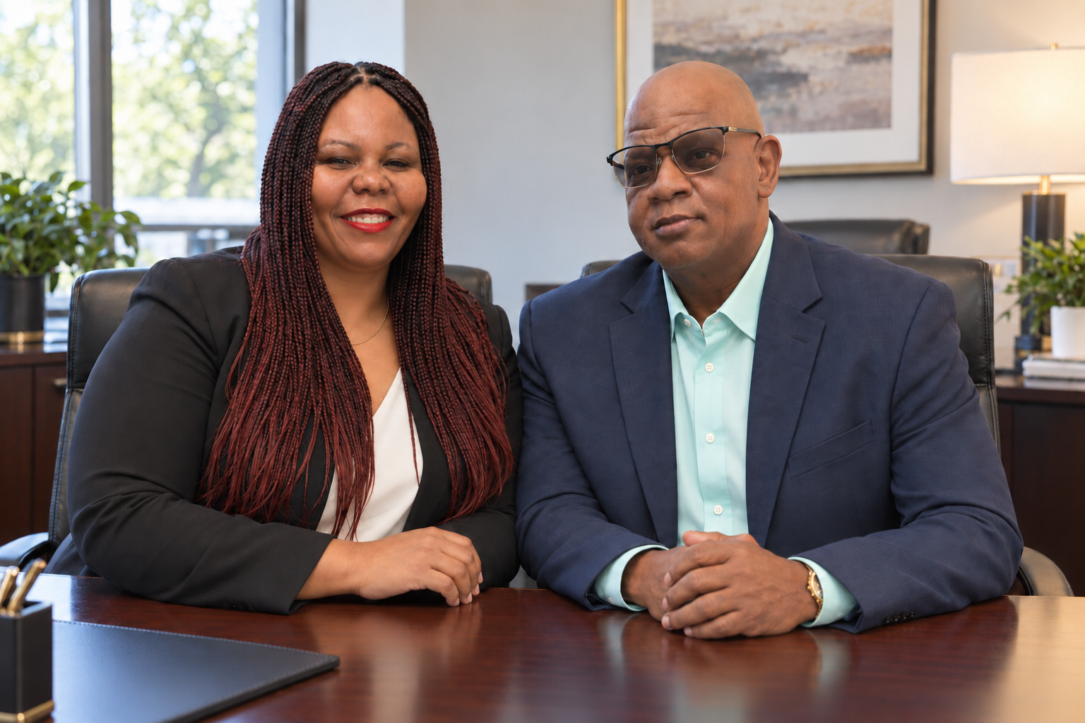 LaKeisha and Aaron — the team behind Legendary Insurance